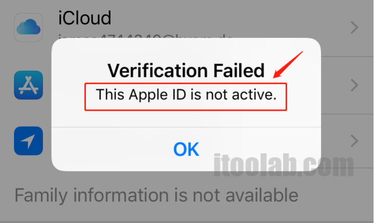 رفع مشکل نات اکتیو اپل آیدی (apple id not active)