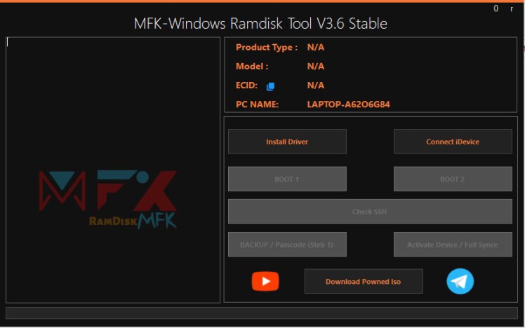 بایپس آیفون ویندوز passcode,Disable (MFK RAMDISK)